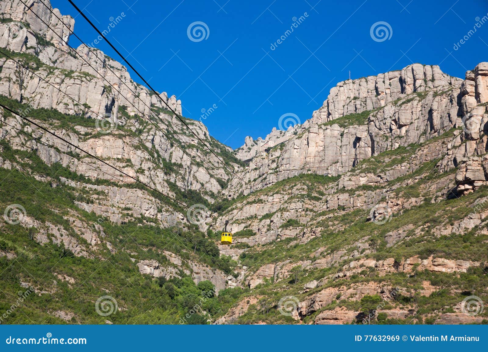 Montserrat, Catalunya. Funiculaire à Santa Maria de Montserrat Abbey, Catalunya, Espagne