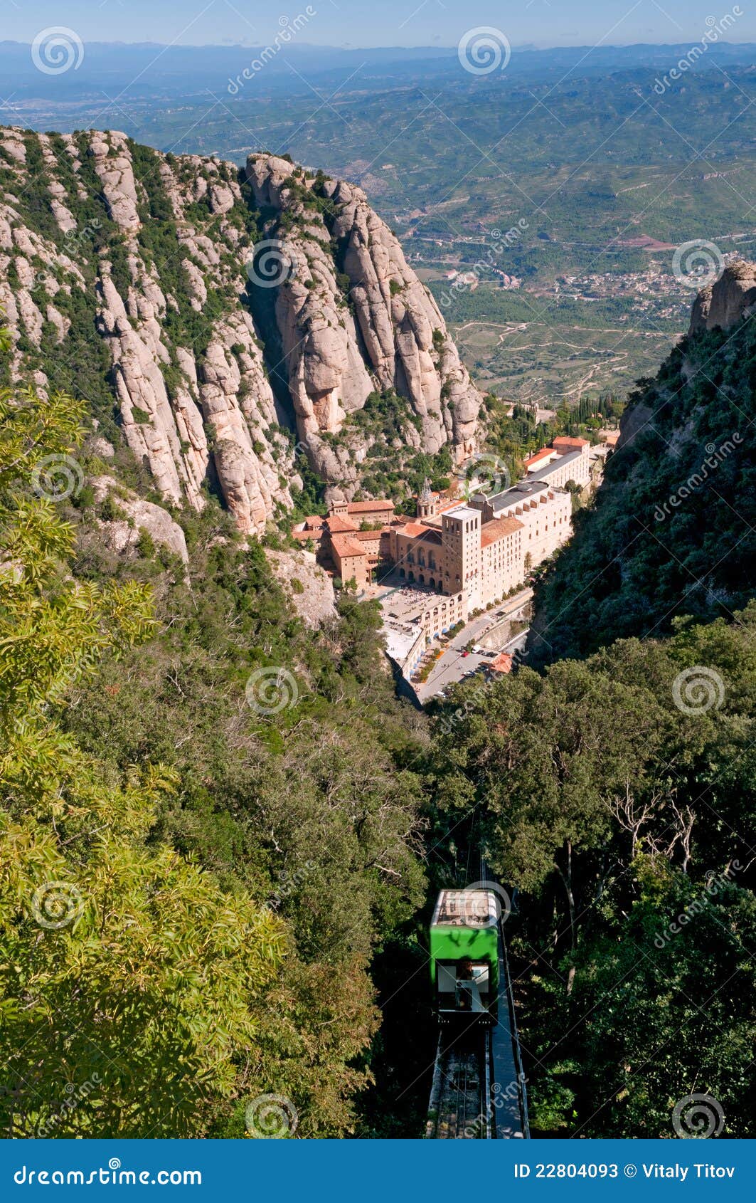 Montserrat Monastery and Mountain Cable Car, Spain Stock Image Image