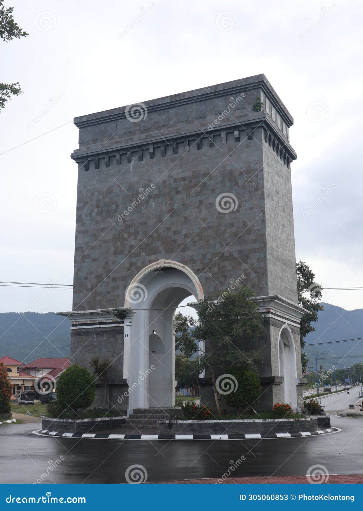 Monument De Center Point Bone Bolango, Gorontalo at Sunrise Stock Image