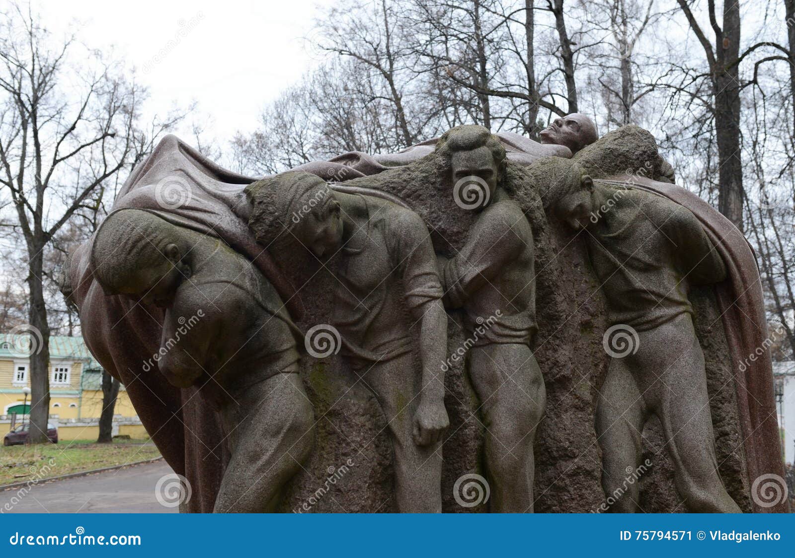 monument the funeral of the leader. sculptor sergey merkurov in leninskiye gorki