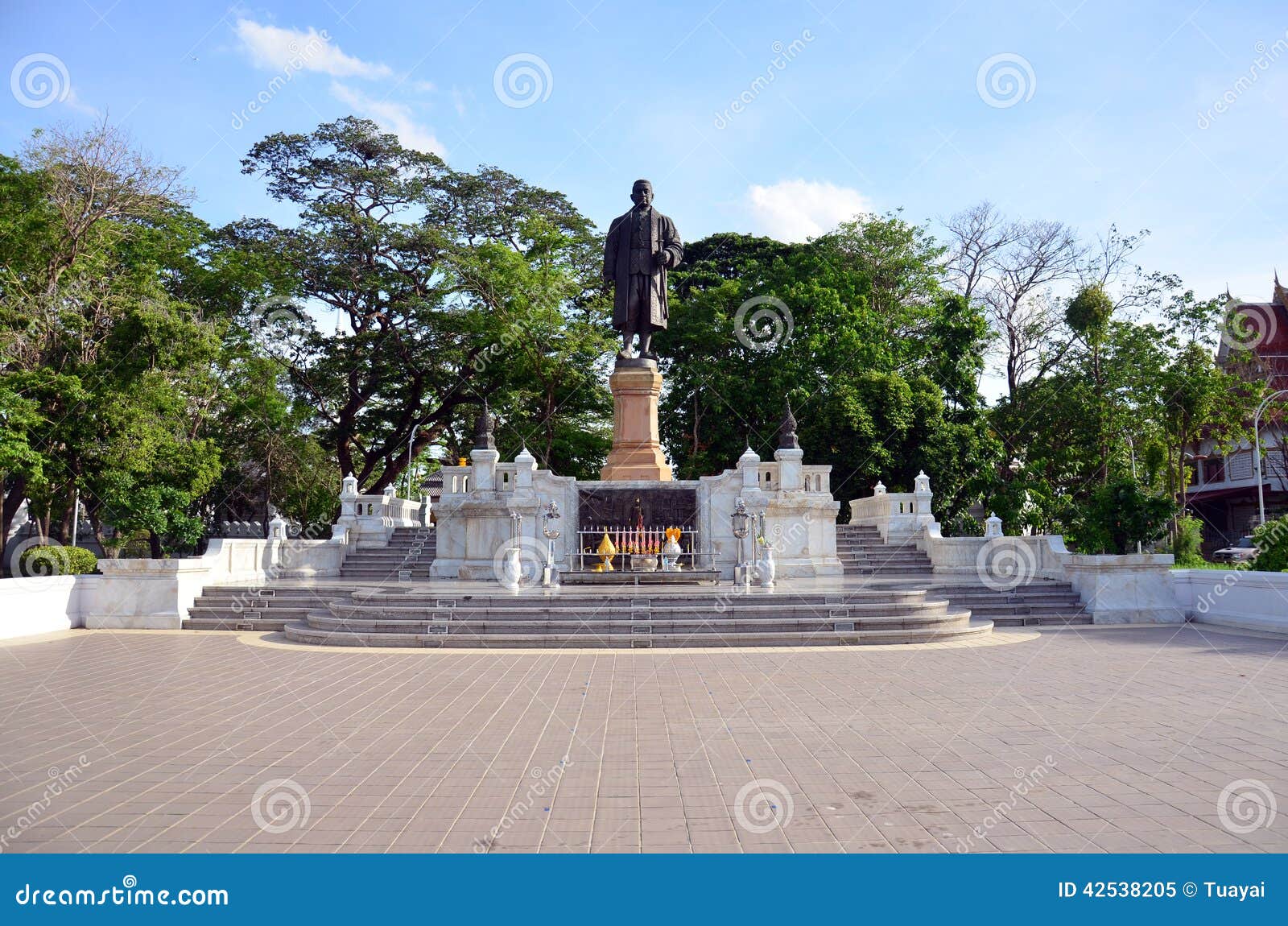 monument king rama in thai public park at nonthaburi thailand