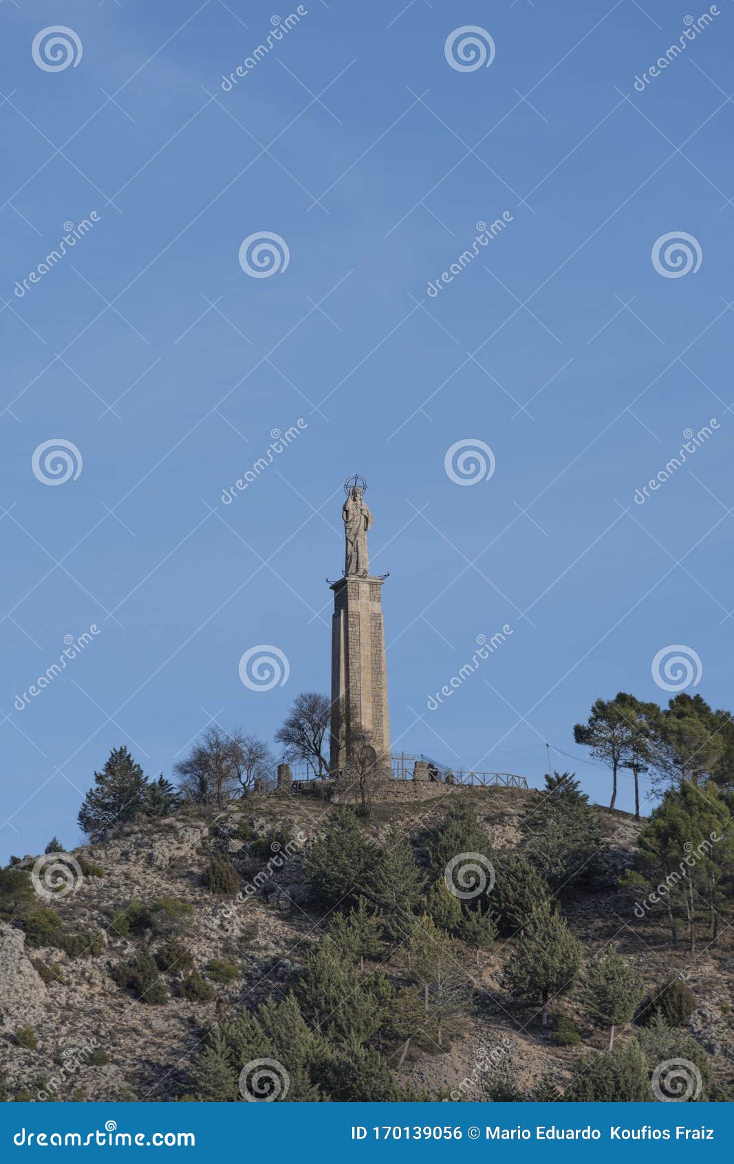 monument of the sacred heart of jesus in cuenca city. erope spain