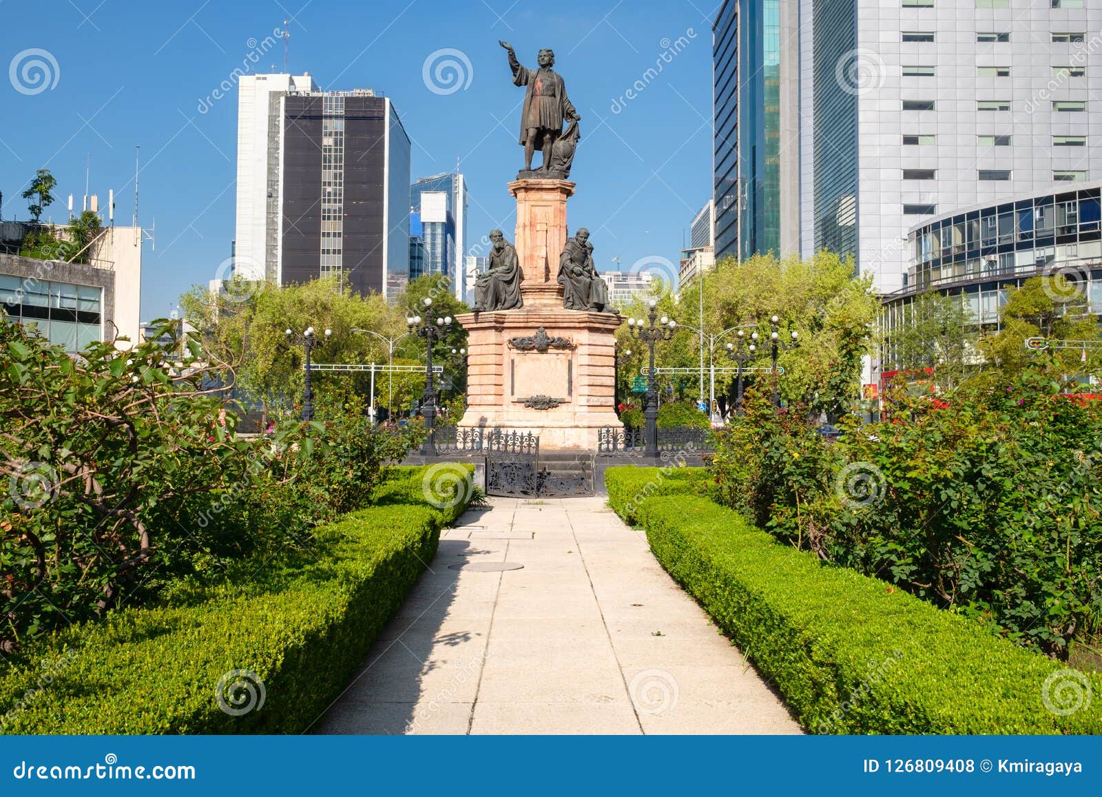 monument to christopher columbus at paseo de la reforma in mexico city