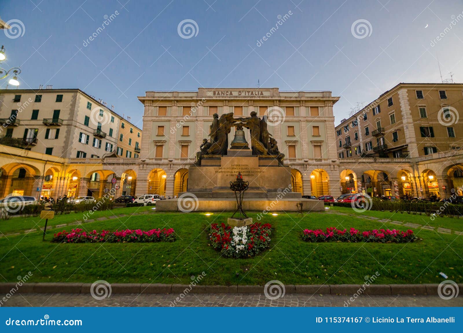 the monument to the fallen, piazza mameli savona in liguria