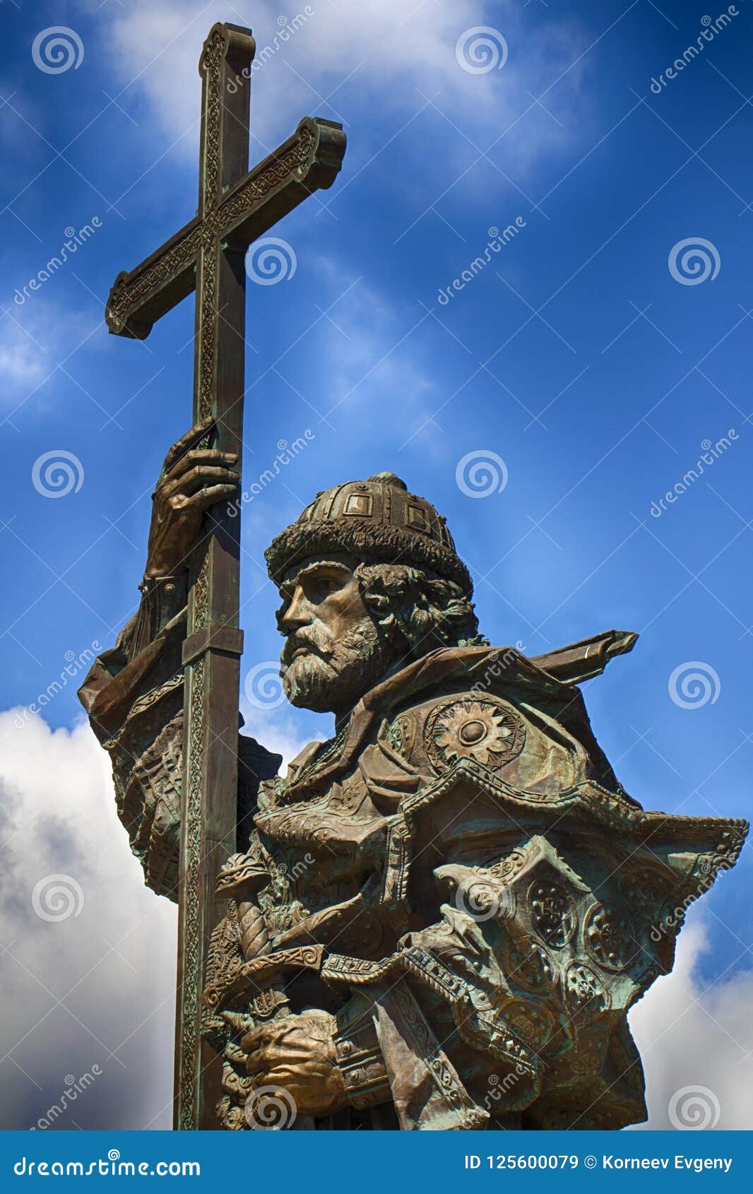 monument to the holy prince vladimir the great on borovitsky square near the kremlin.