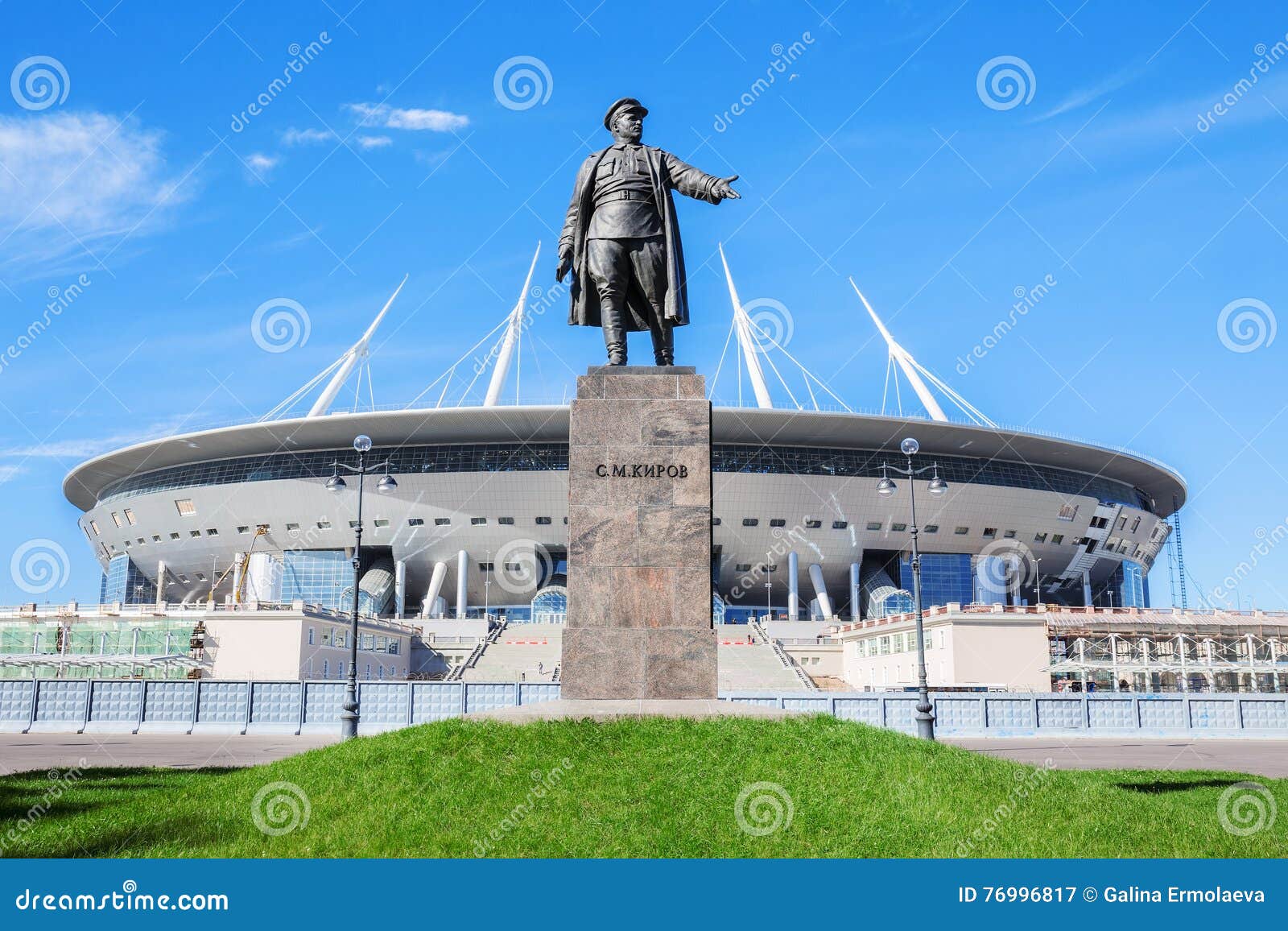 Monument To Kirov before the Football Stadium on Krestovsky Island in St