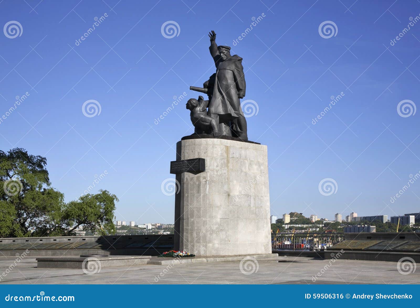 monument to merchant seamen in vladivostok. russia