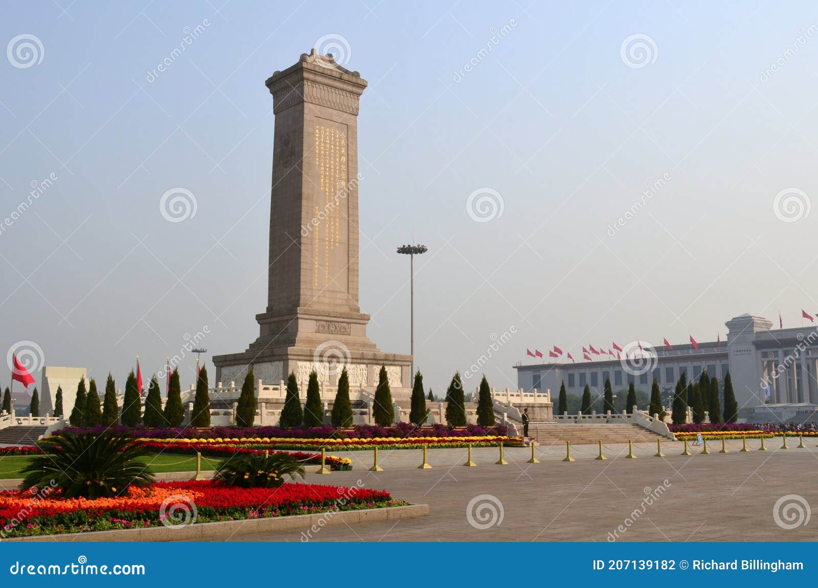 monument to the people`s heroes on tiananmen square, beijing, china