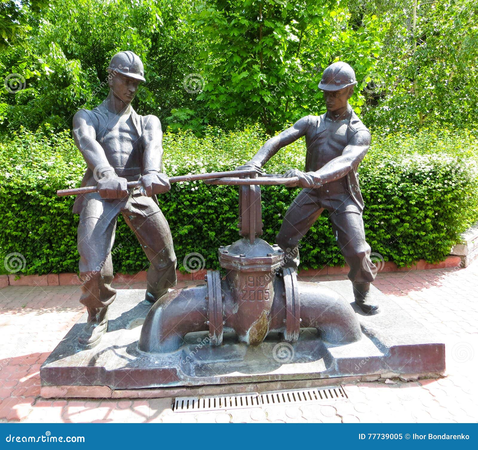 Monument To Plumbers in Kremenchuk Stock Image Image of hand, observe
