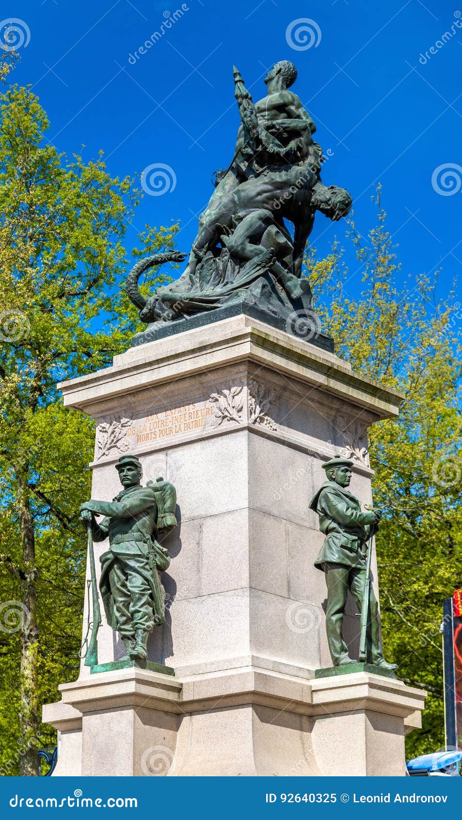 monument to the victims of the franco-prussian war in nantes, france