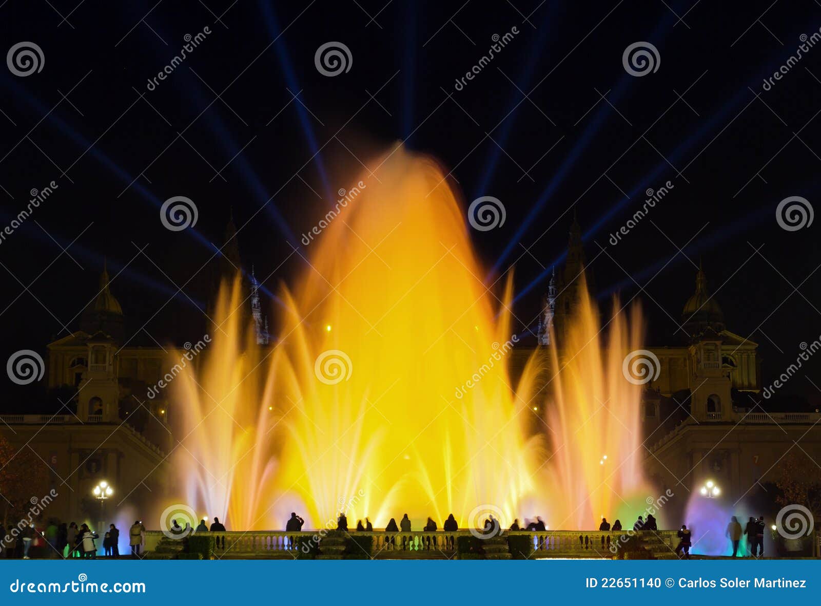 Monumental Fountain Barcelona Stock Photo Image of montjuic, familia