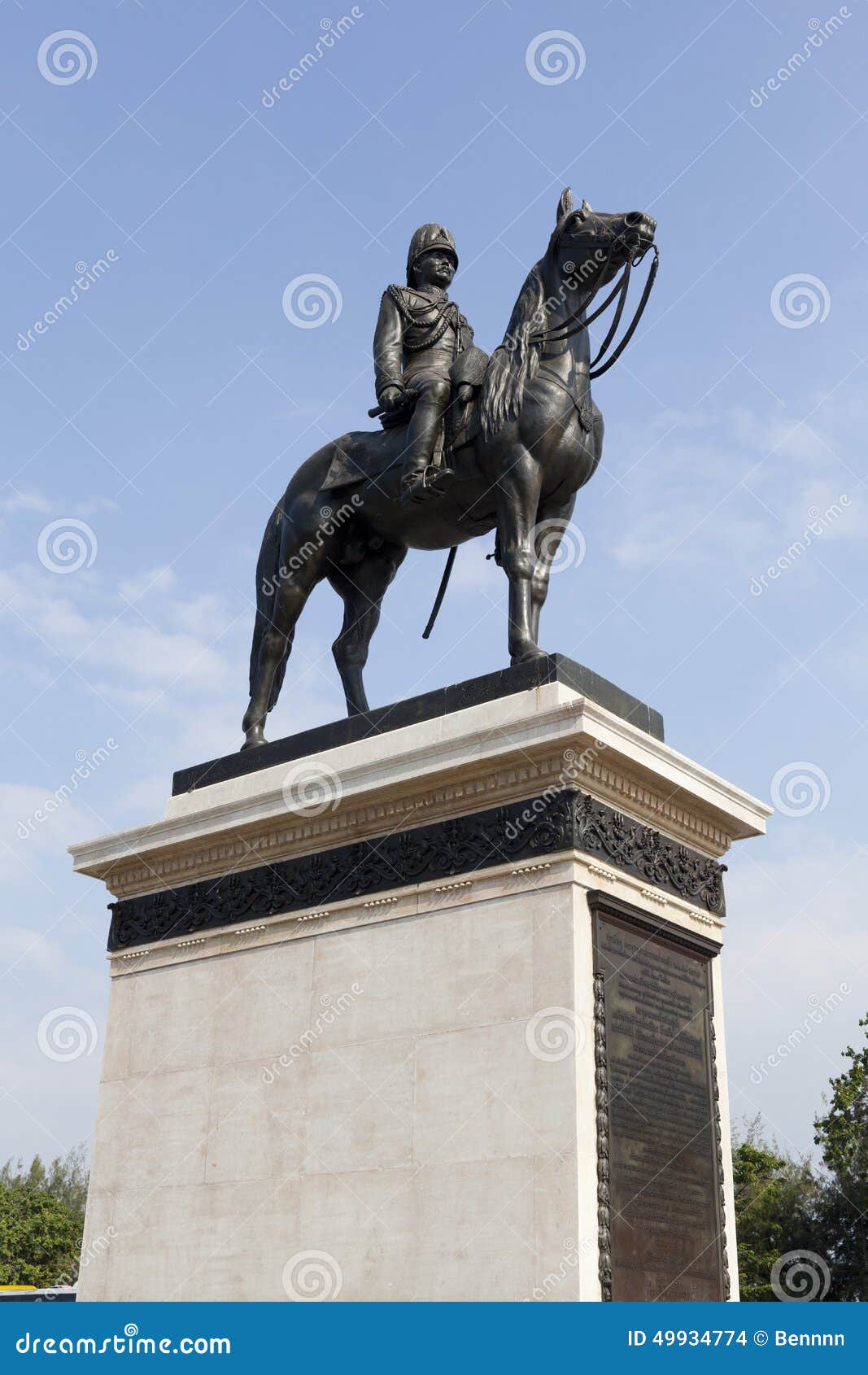 Monumentet av konungen Rama Five, Thailand. Monumentrama thailand för fem konung