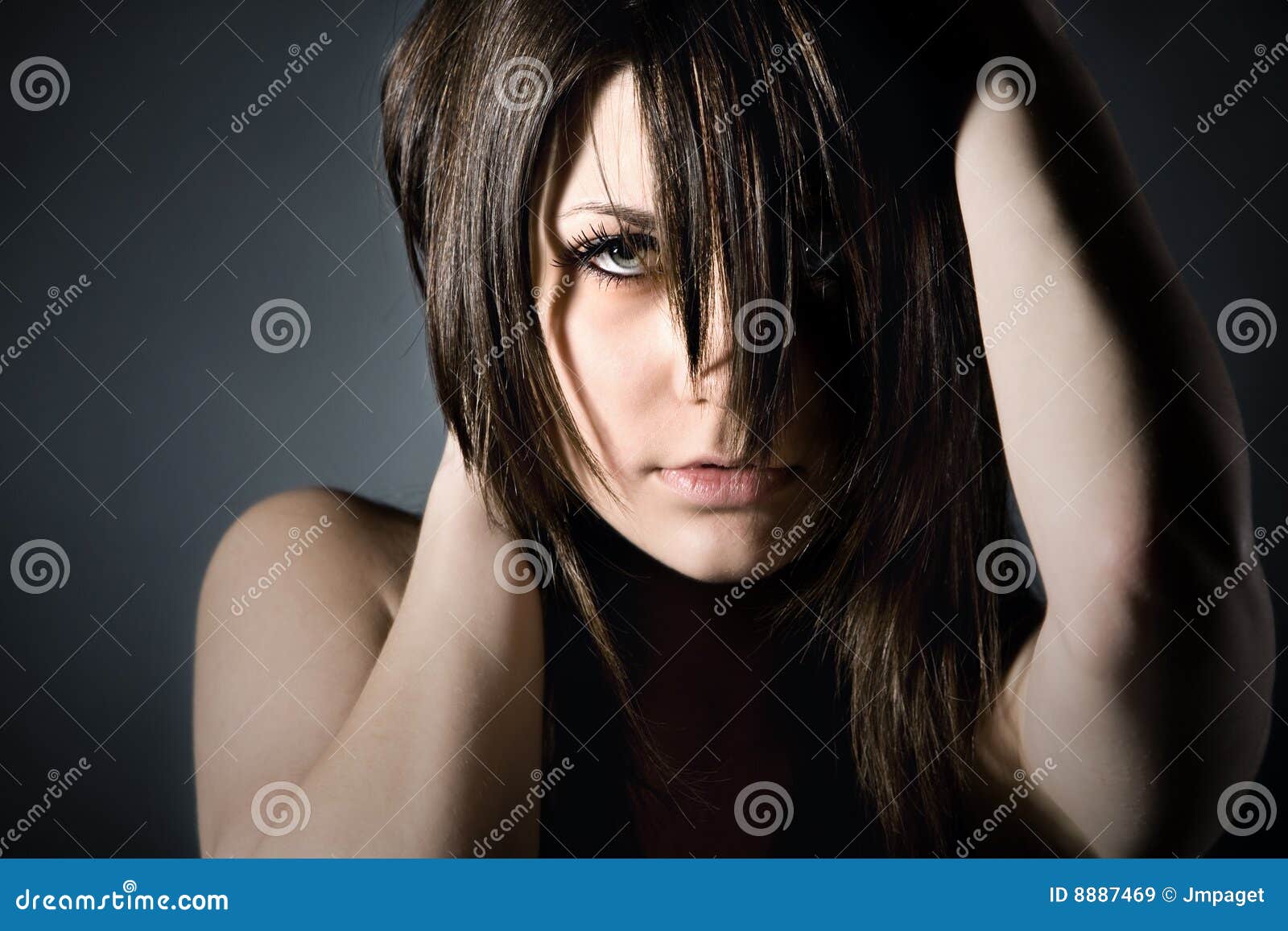 Moody Teenager on Grey Background Stock Image - Image of emotion ...