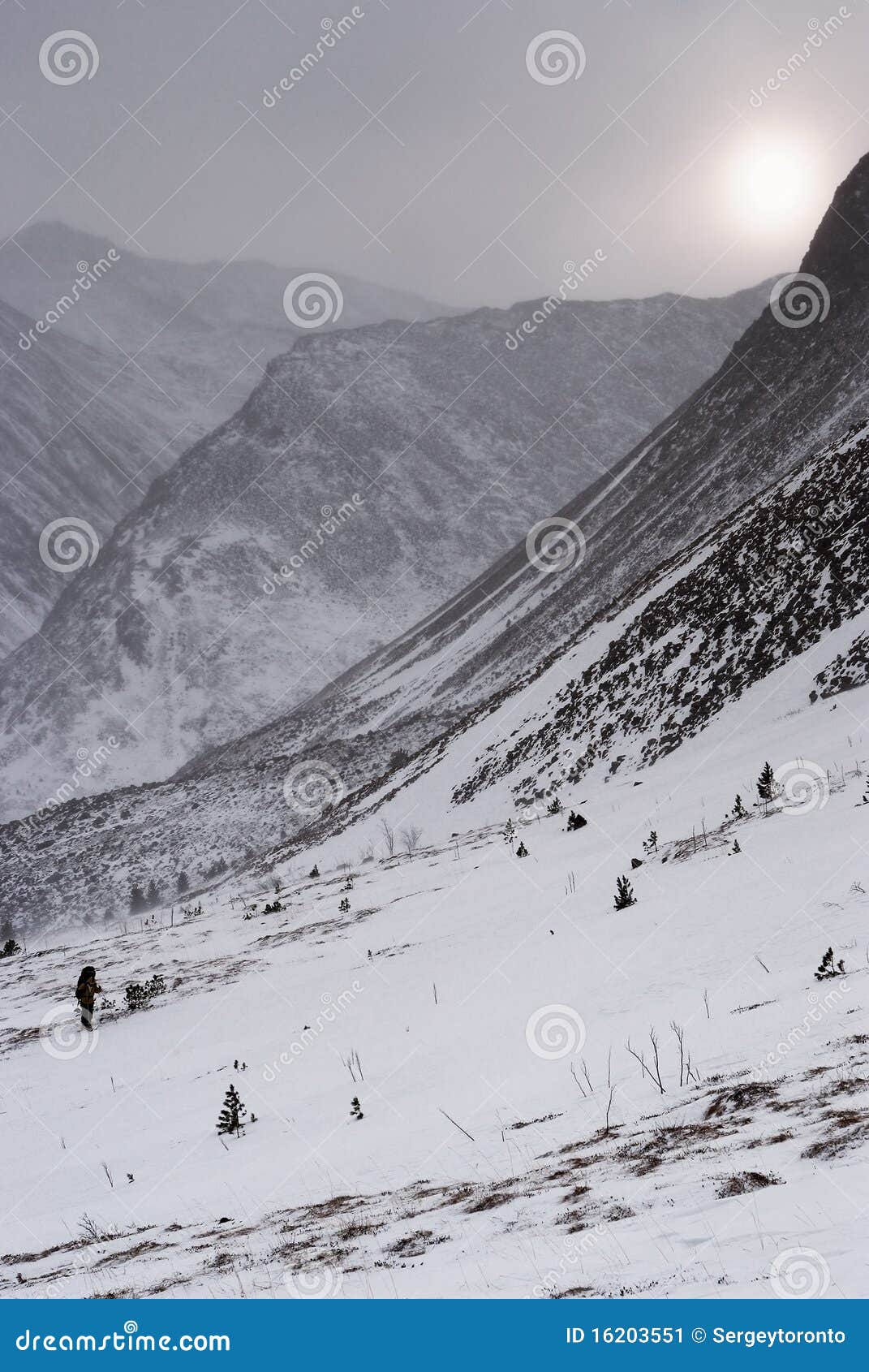 Moody Weather in Winter Mountain Landscape Stock Image Image of