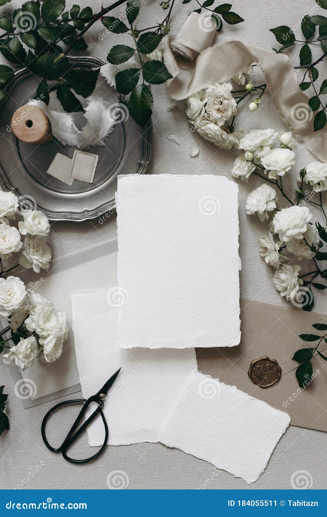 Download Moody Wedding Table Mockup Scene. Stationery Composition ...