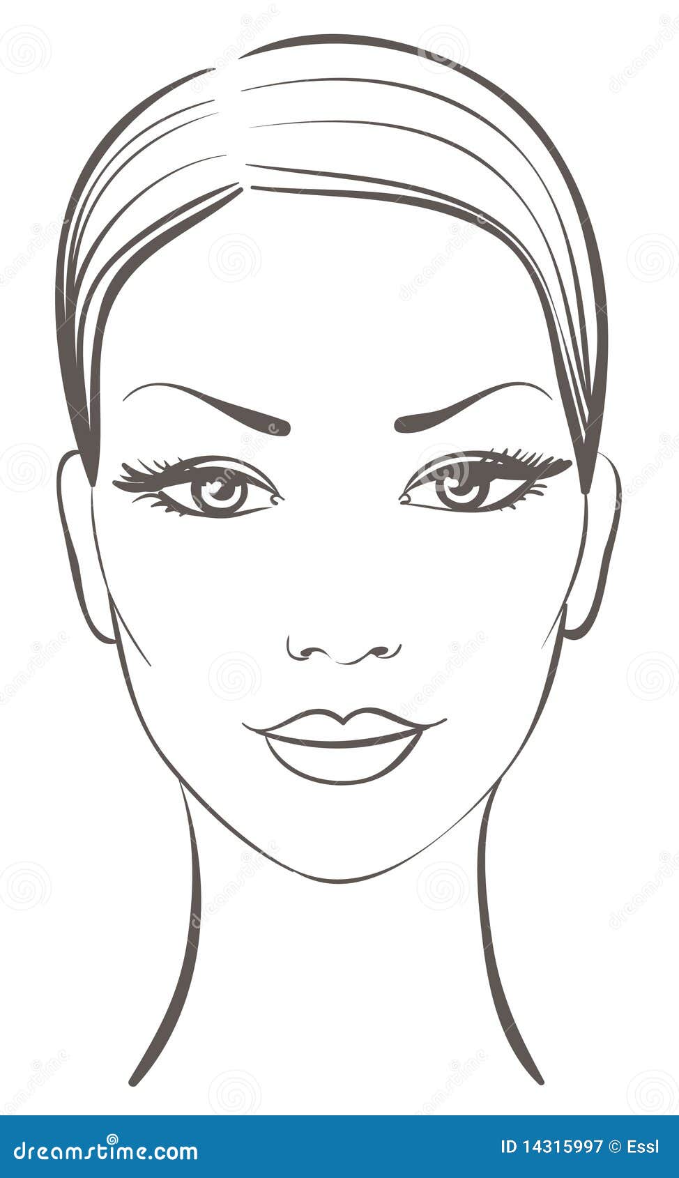Mooi vrouwengezicht vector illustratie. Illustratie ...