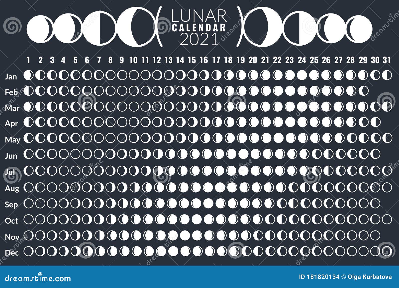 Dark Forest Lunar Calendar 2023 With 12 Original Moon Calendar 2023