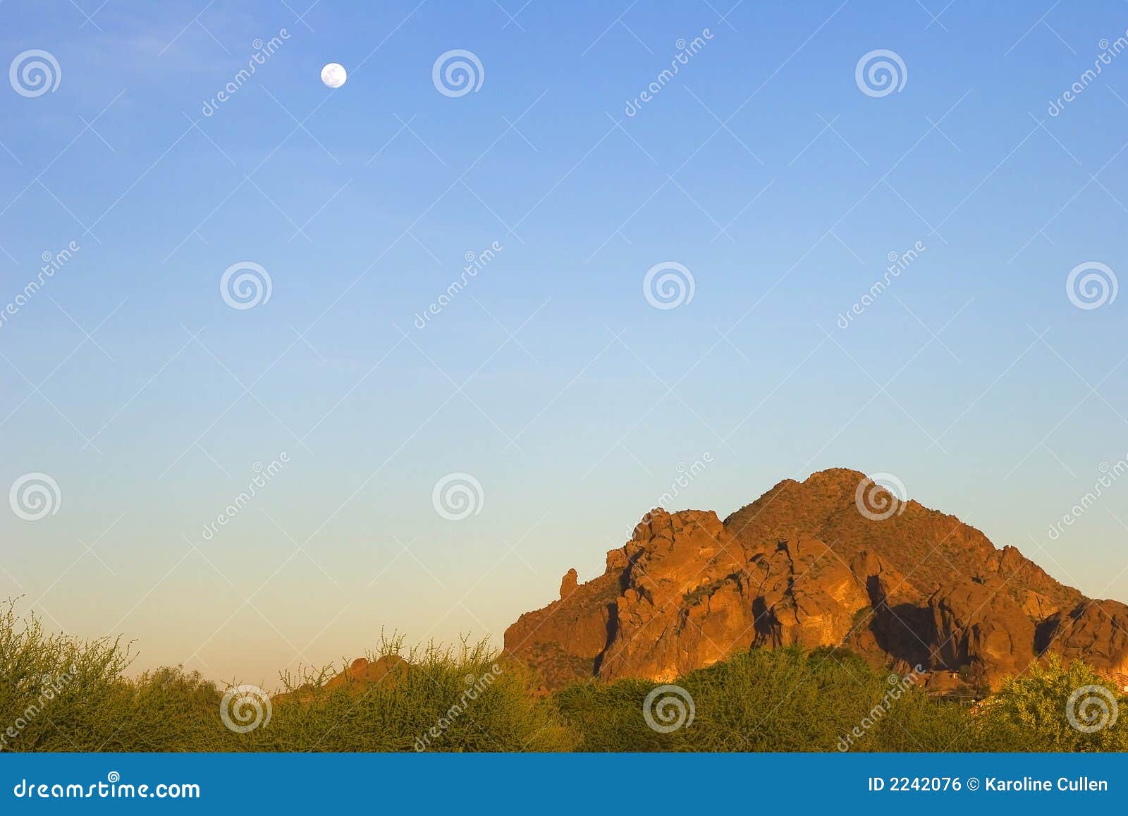 moon and camelback mountain