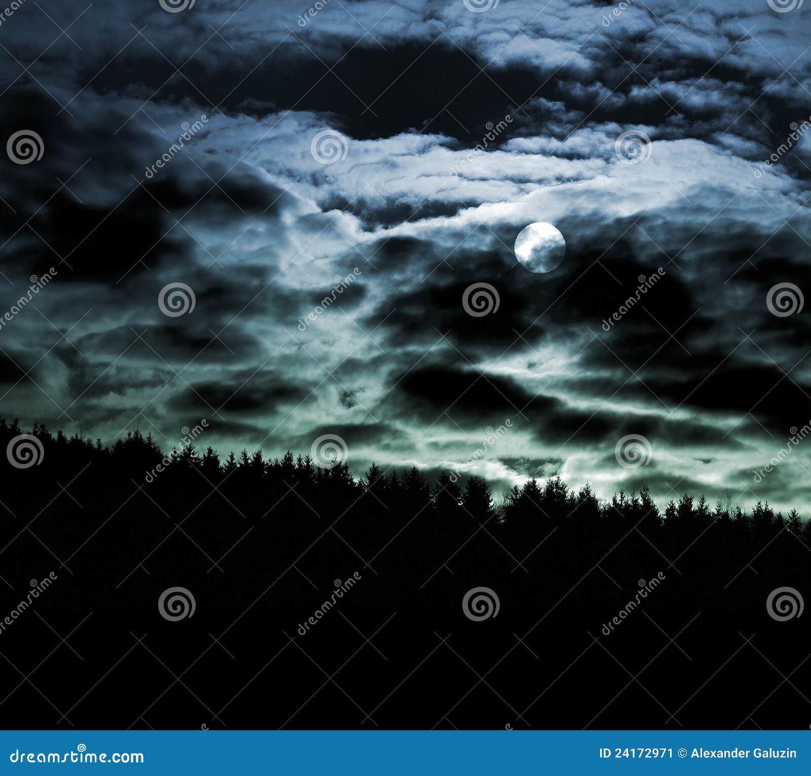 moon and cloudscape at night