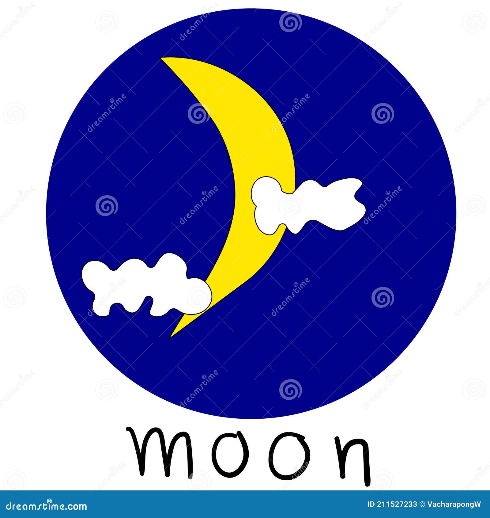 Moon Color Night Time Illus Draw Stock Illustration Illustration of