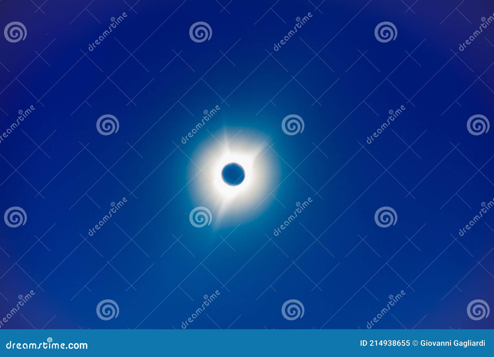 The Moon Covers the Sun in a Beautiful Solar Eclipse, Bright Stars in