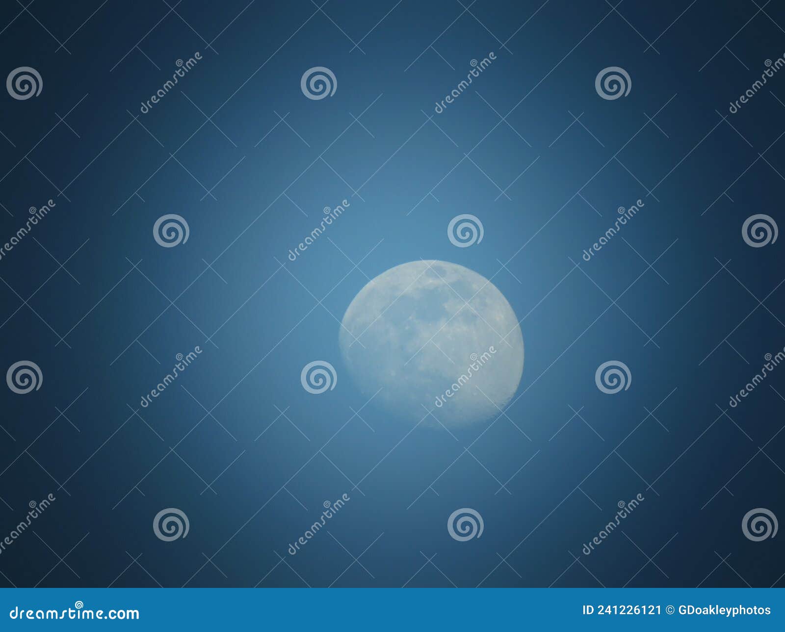 Moon in the Dark Blue Evening Sky Stock Image - Image of full, circle ...