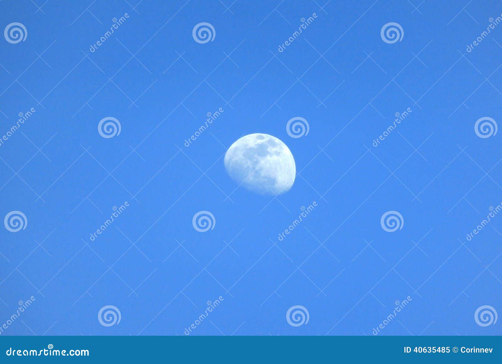 moon by day in a cloudless sky