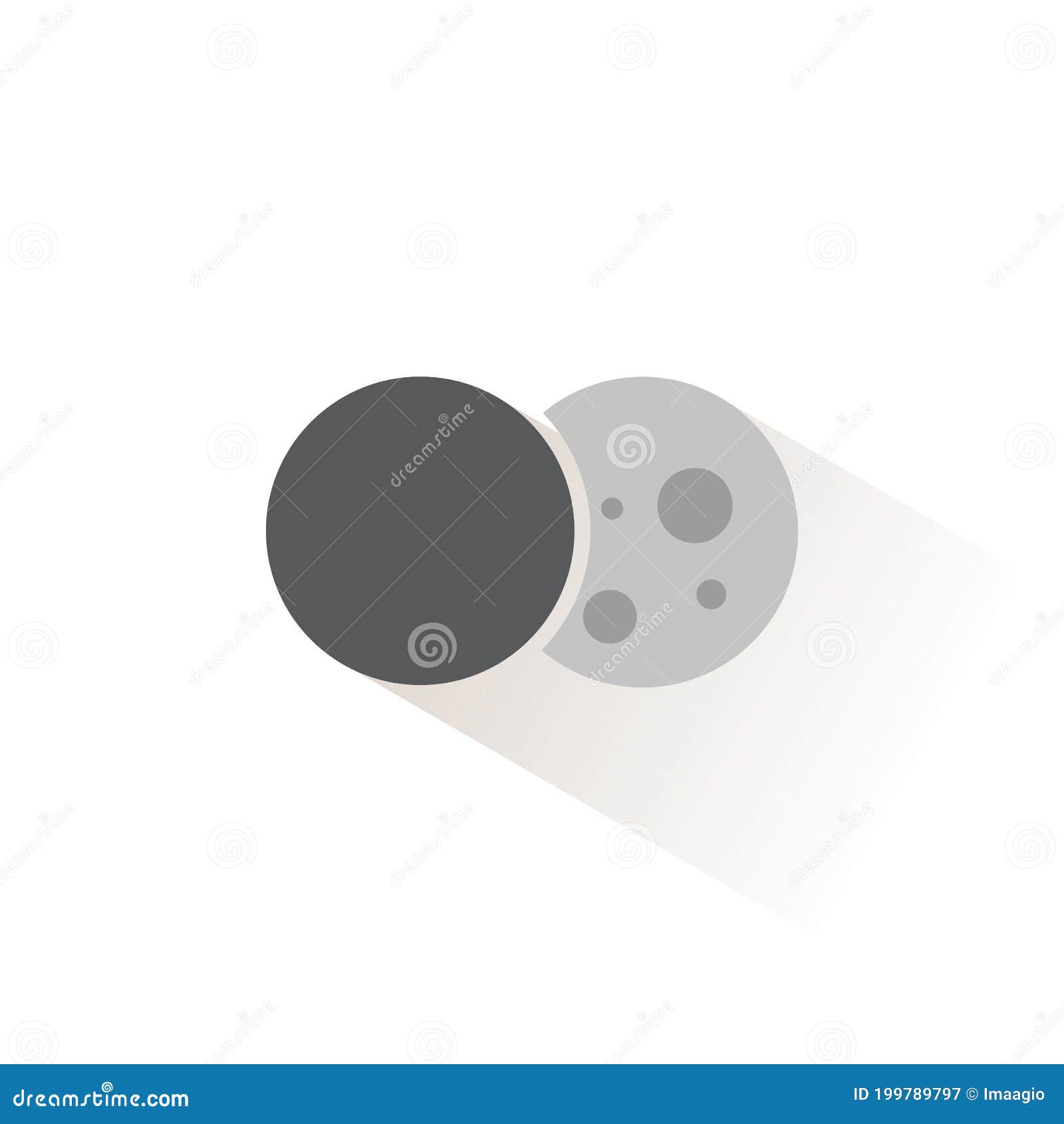Moon Eclipse. Isolated Color Icon. Weather Vector Illustration Stock