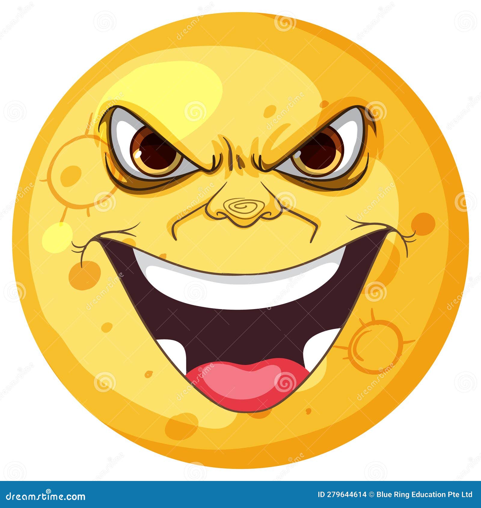 Moon with Evil Face Cartoon Stock Vector - Illustration of evil, eps10 ...