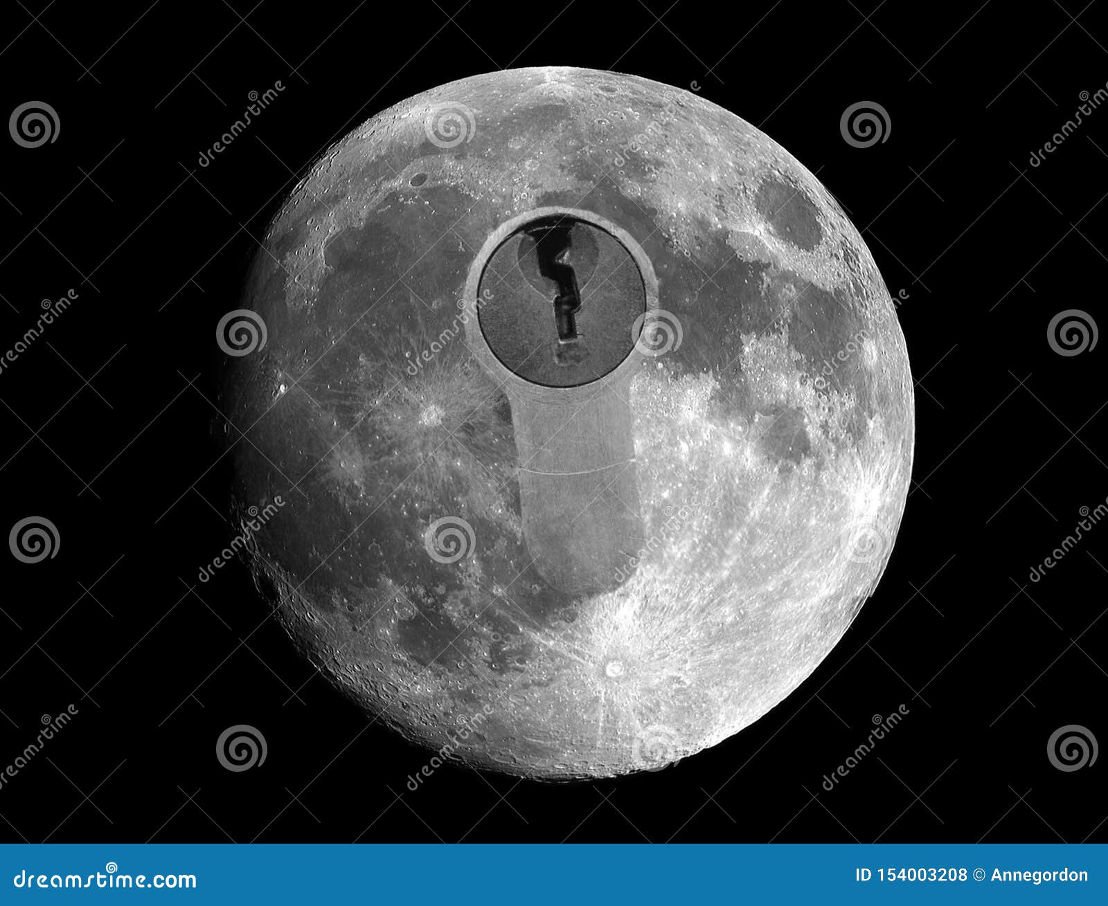Moon Exploration, Discovering Its Secrets Stock Photo - Image of bright
