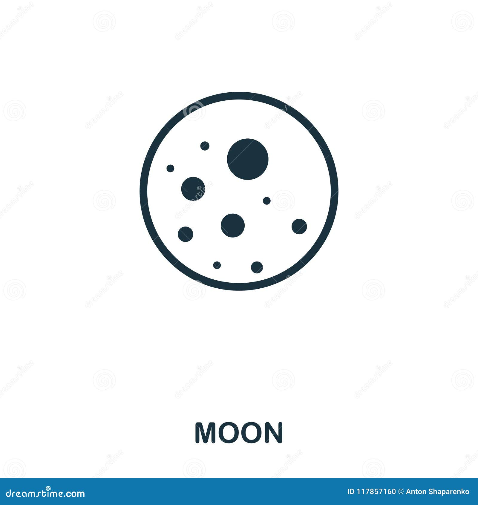 Flat Moon Icon 