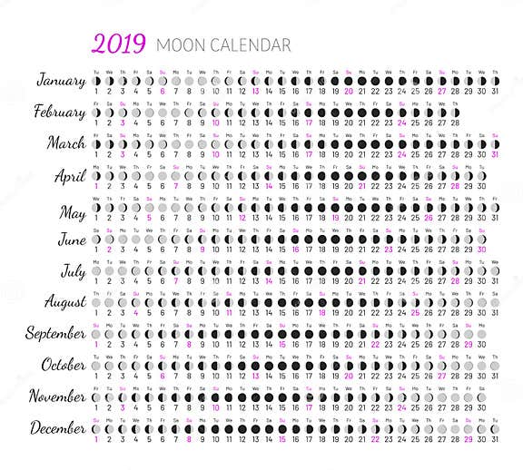 Moon Illumination and Moon Age Stock Vector Illustration of moon