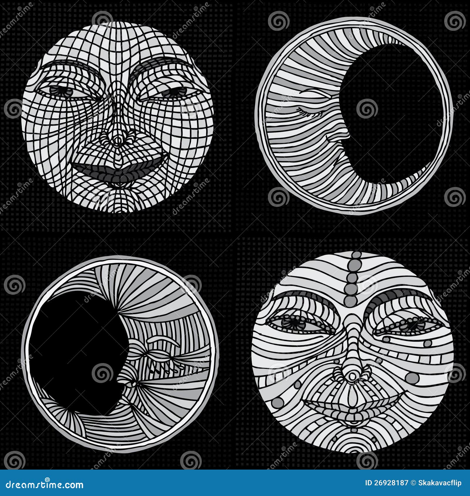 Moon illustration stock vector. Illustration of moon - 26928187
