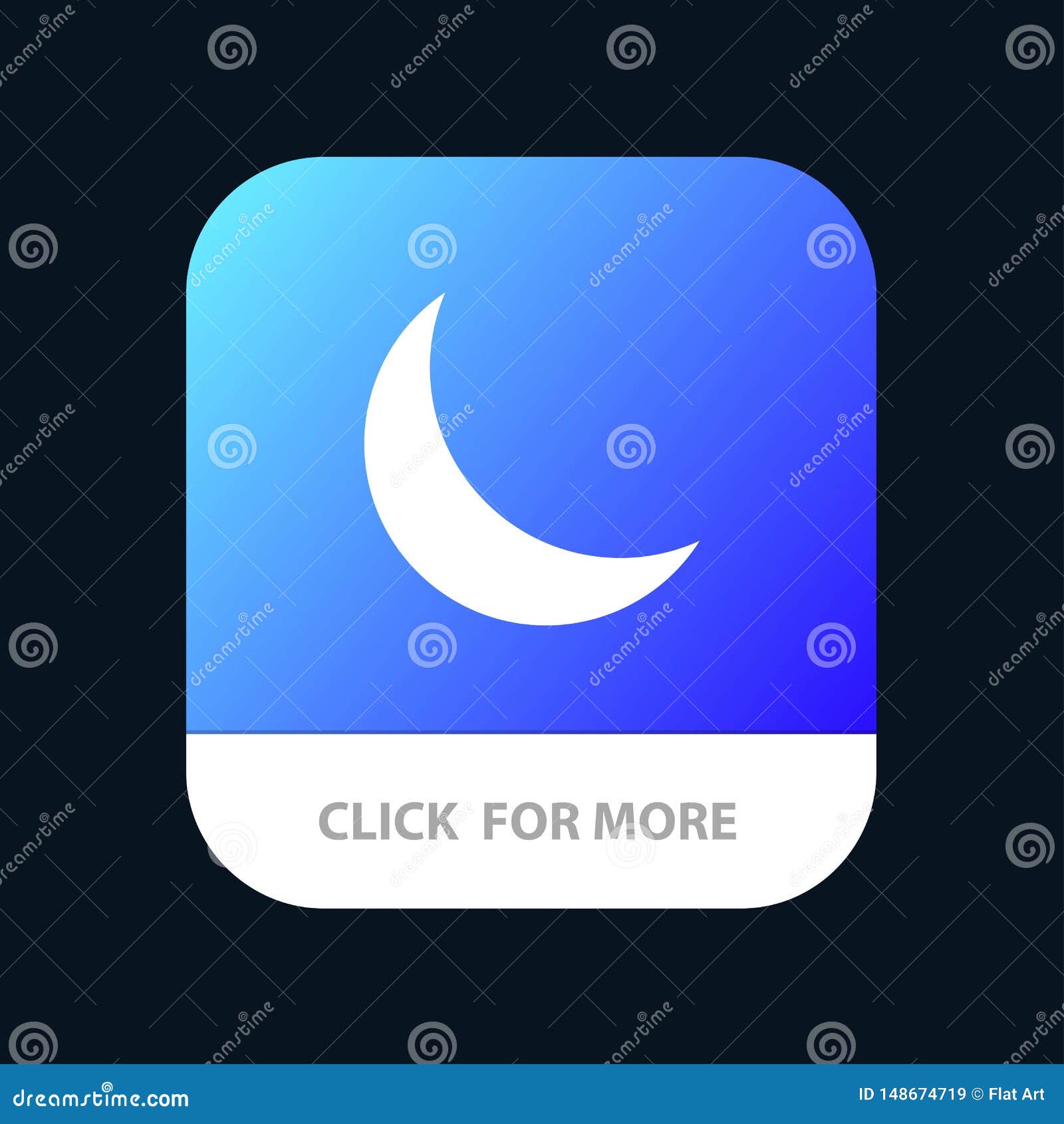 moon, night, sleep, natural mobile app button. android and ios glyph version