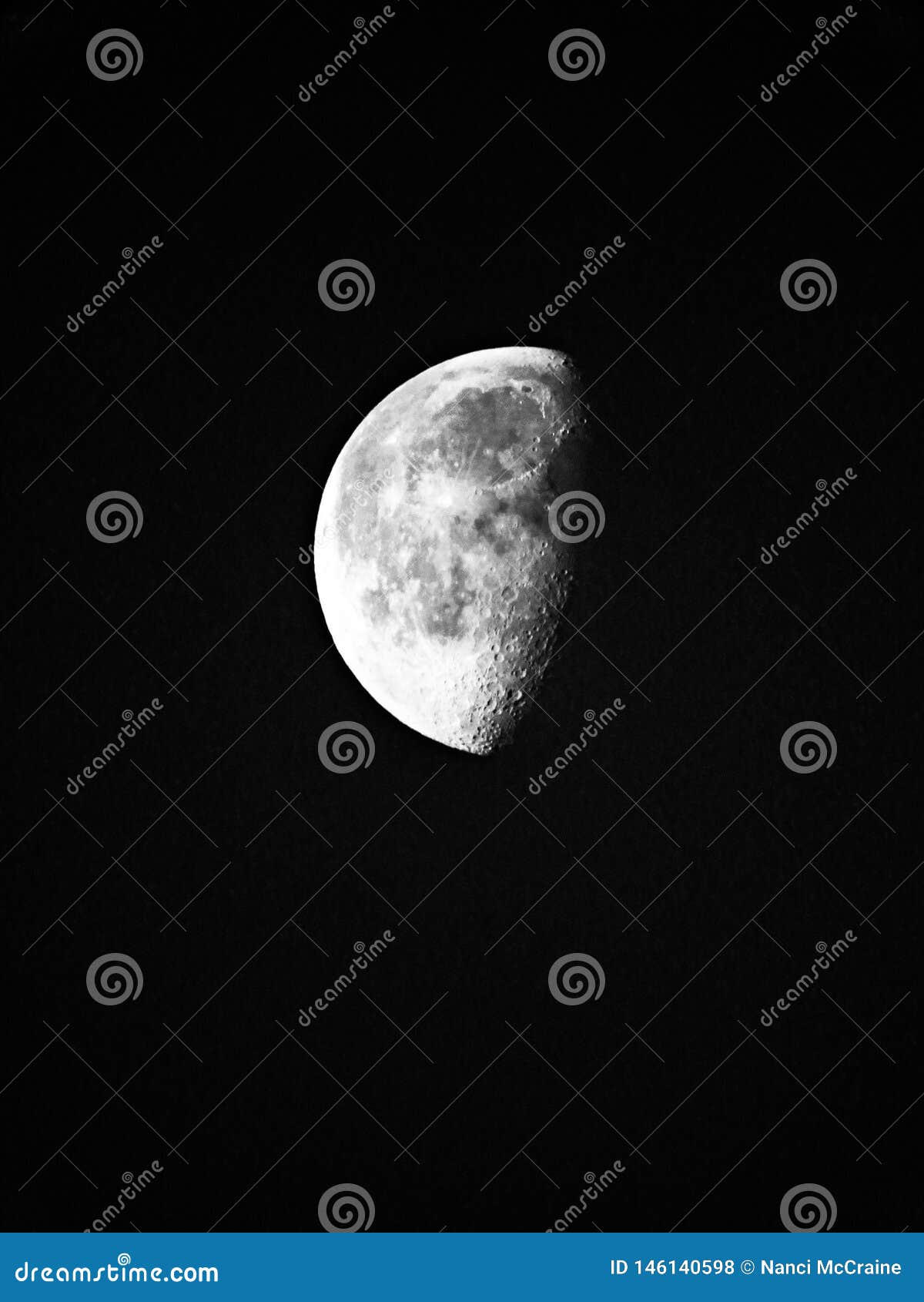 Waning Gibbous Moon at 64 Percent Visible Stock Photo - Image of