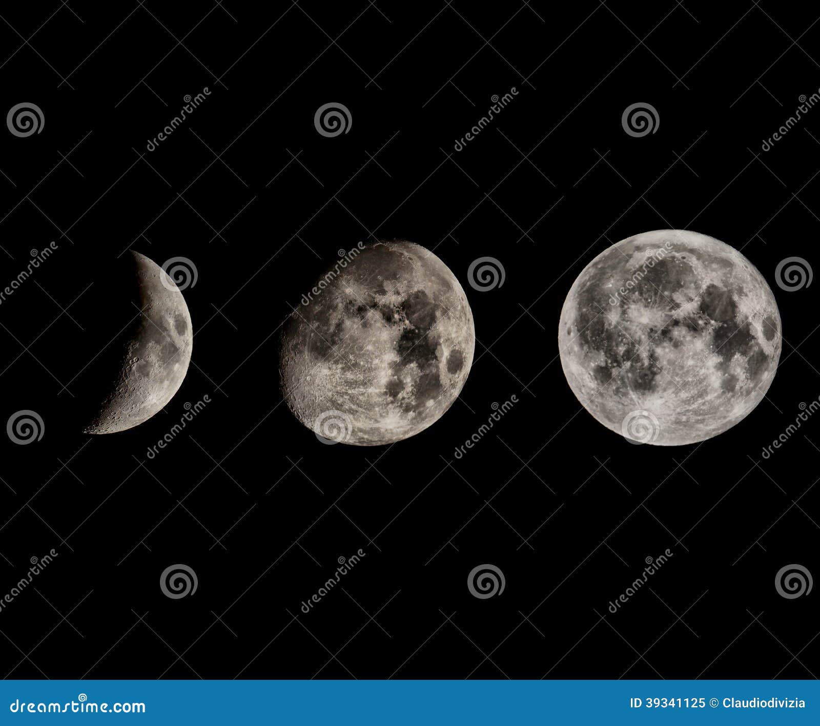 Moon phases stock image. Image of fullmoon, dark, astronomy - 39341125