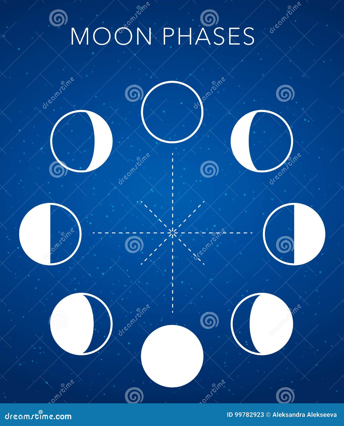 Moon Phases Vector Background Stock Vector - Illustration of movement ...