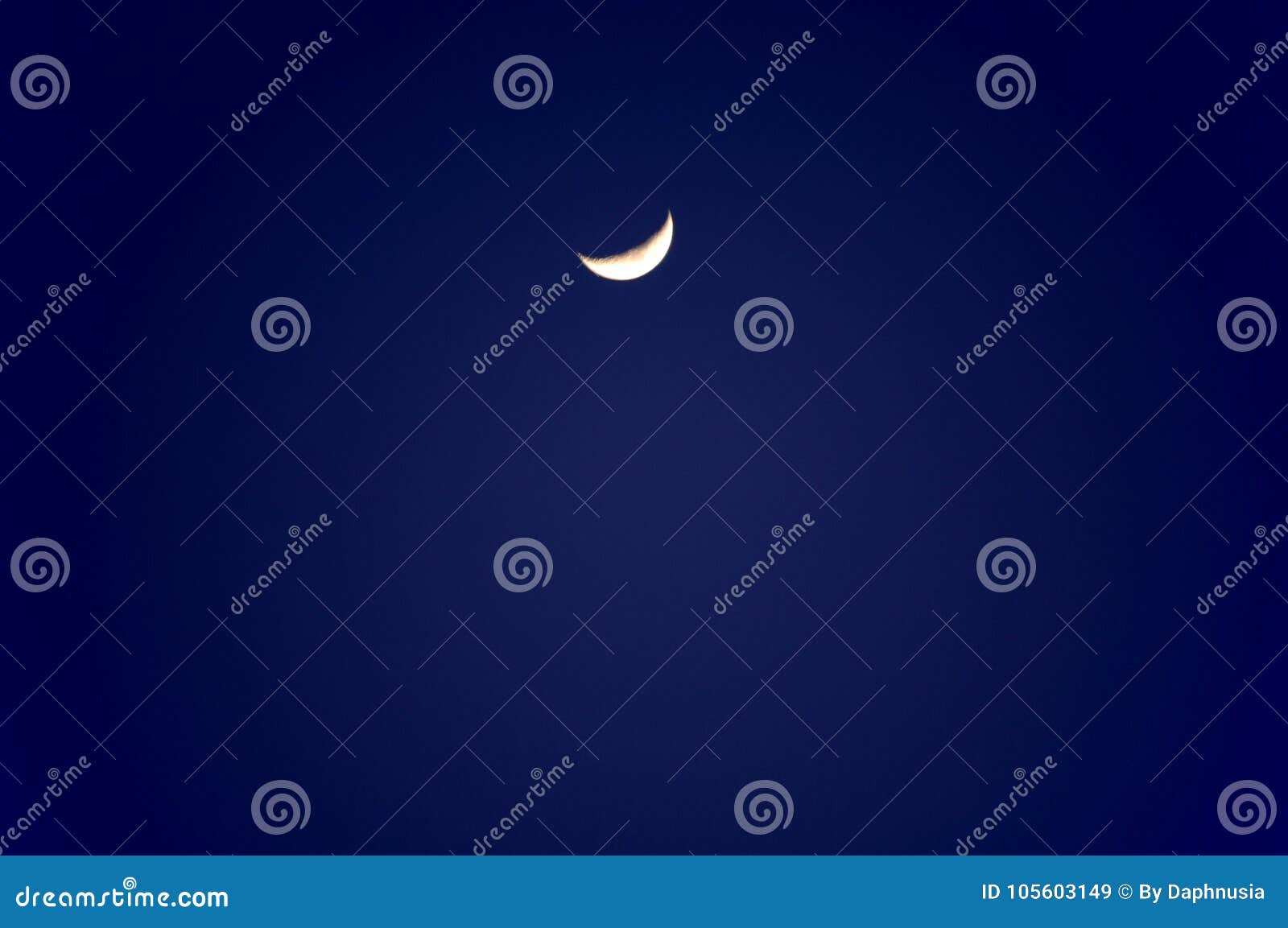 half moon in the dark blue