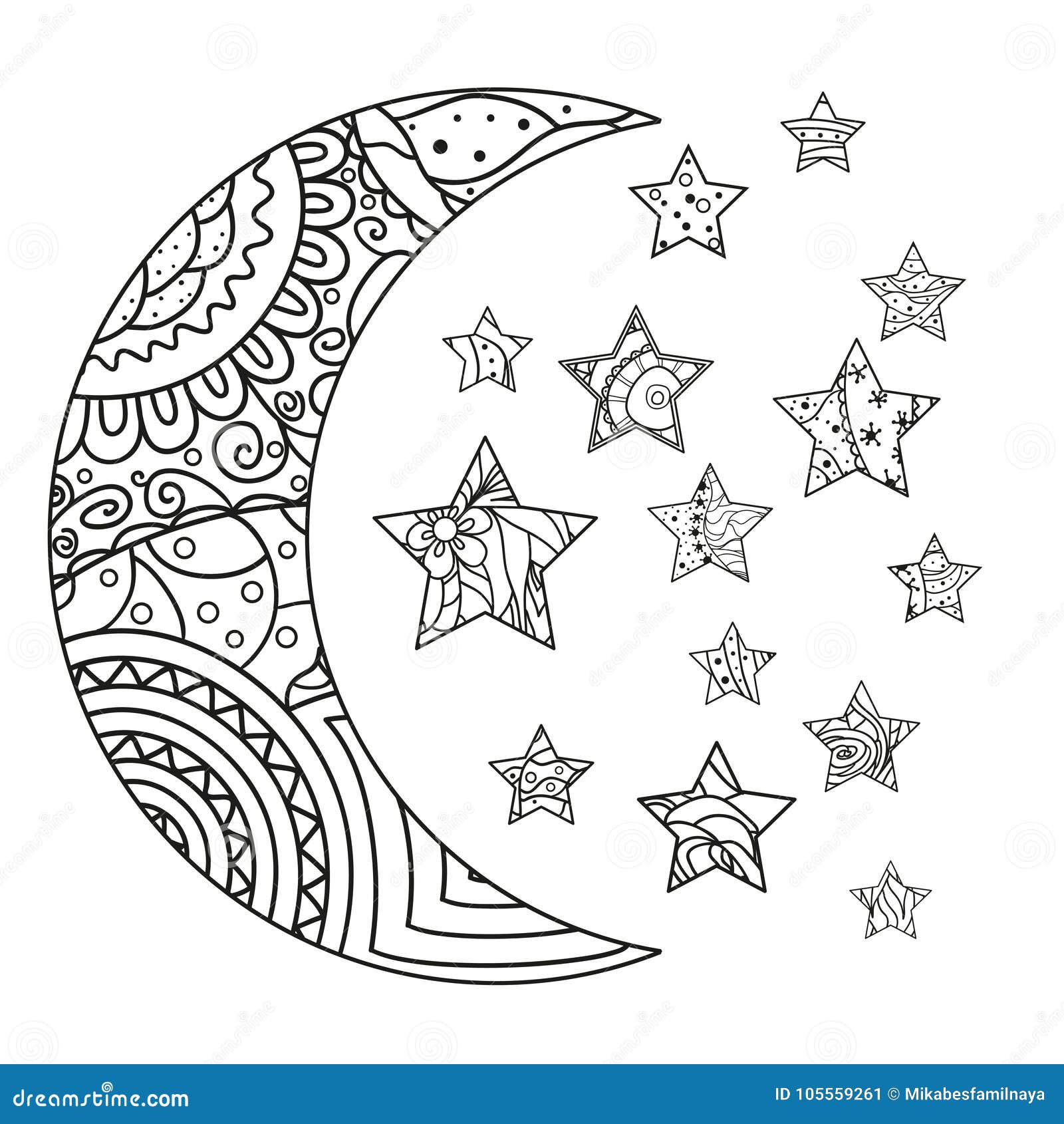 Illustration. Art Creation Moon Stock Vector - Illustration of design ...