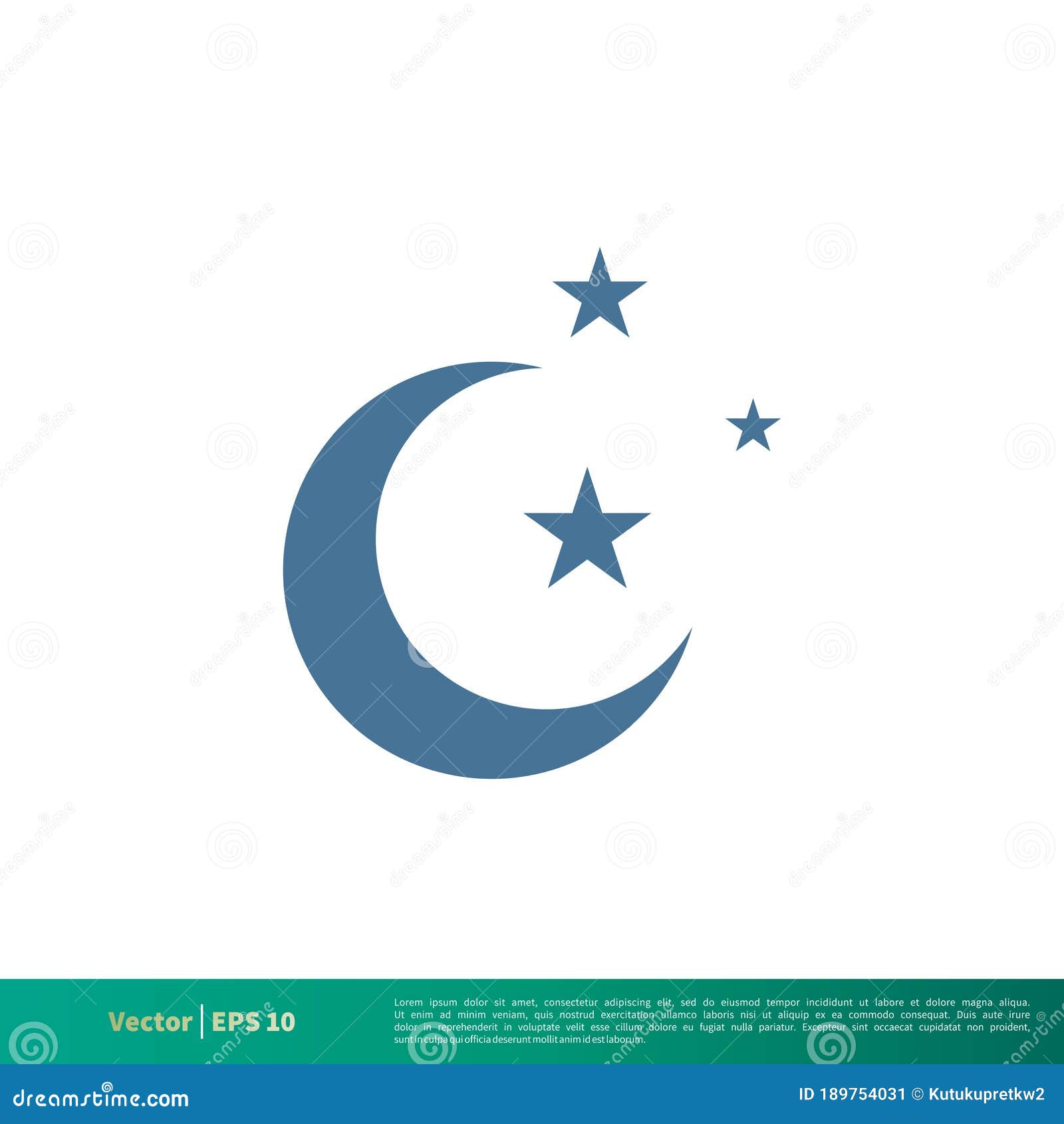 Moon and Star Icon Vector Logo Template Illustration Design. Vector EPS