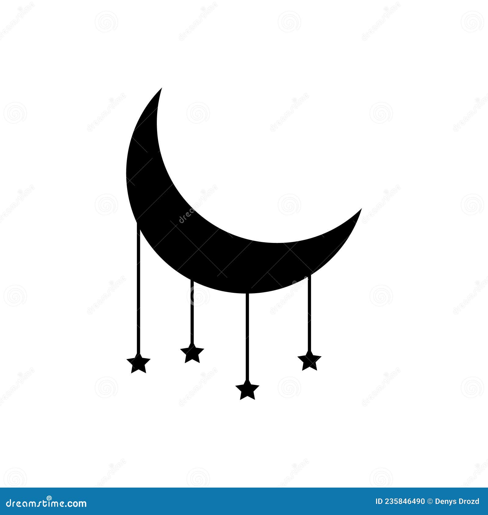 Moon and Stars Icon Vector Set. Night Illustration Sign Collection ...
