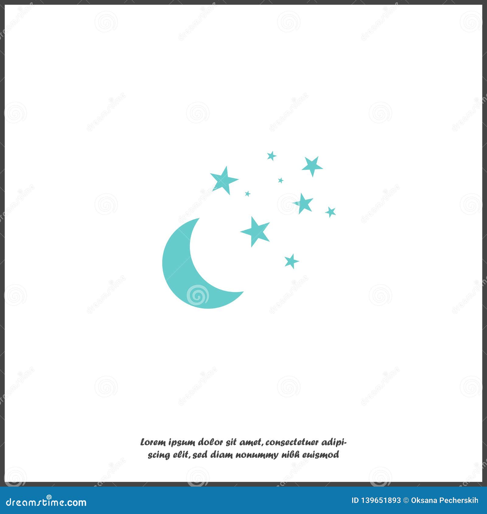 Moon and Stars Vector Icon. Yellow Stars on a Blue Night Sky on White  Isolated Background Stock Vector - Illustration of blue, lunar: 139651893