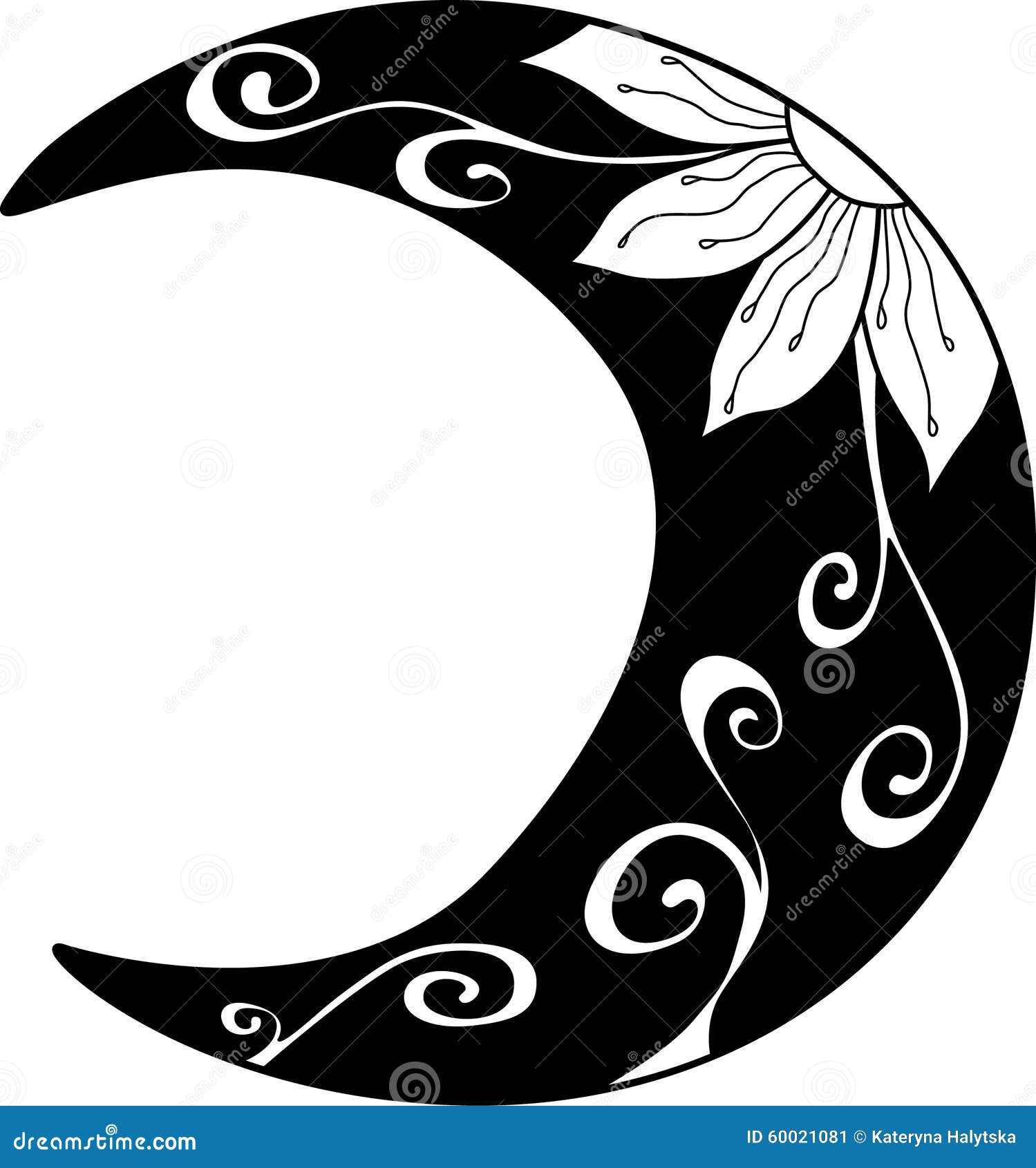 Moon in zentangle style stock vector. Illustration of decoration 60021081