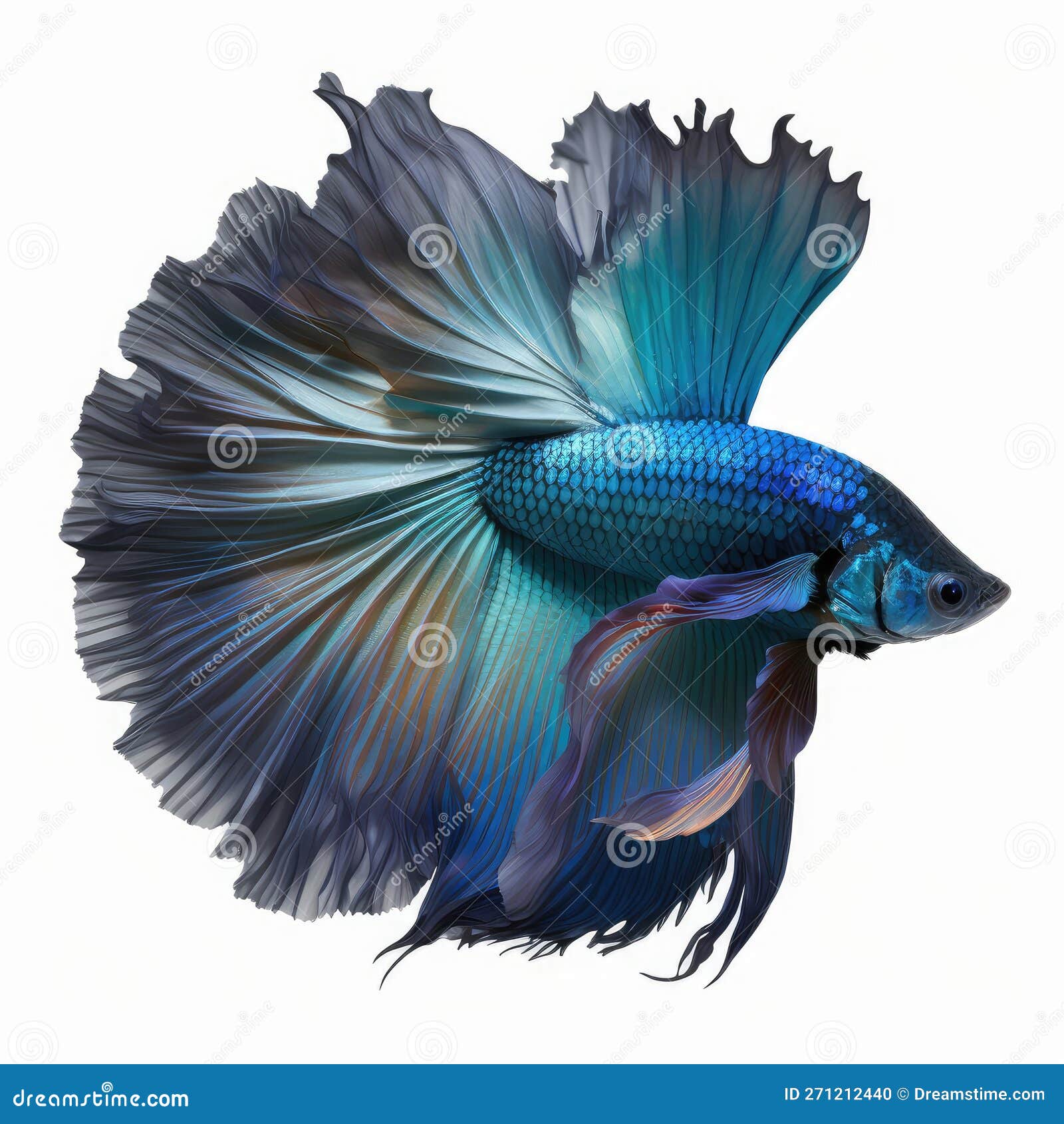 halfmoon betta fish. popular fish.  on white background.