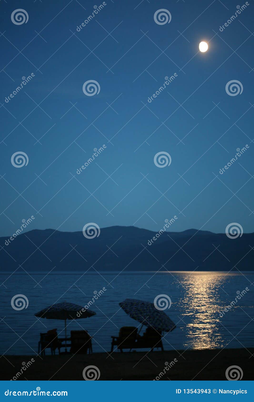 Moonlight on Water by Beach. Stock Image Image of relax, color 13543943