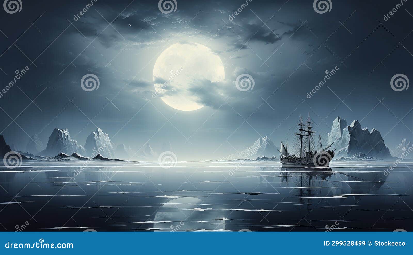 moonlit ships: layered landscapes and atmospheric vistas