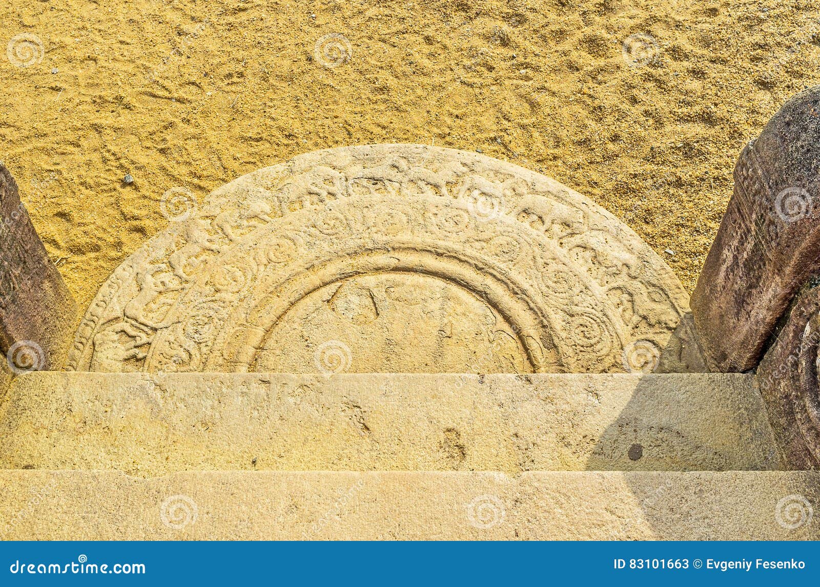 the moonstone in rock temple