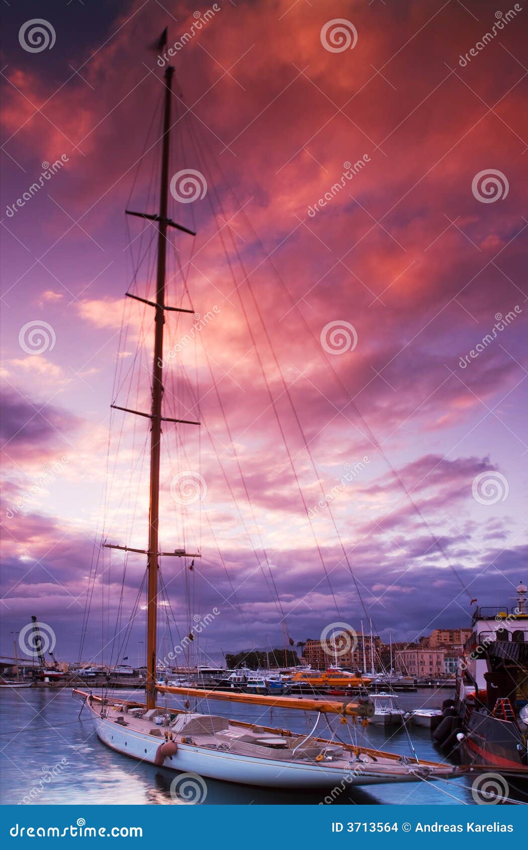 moored sailing boat