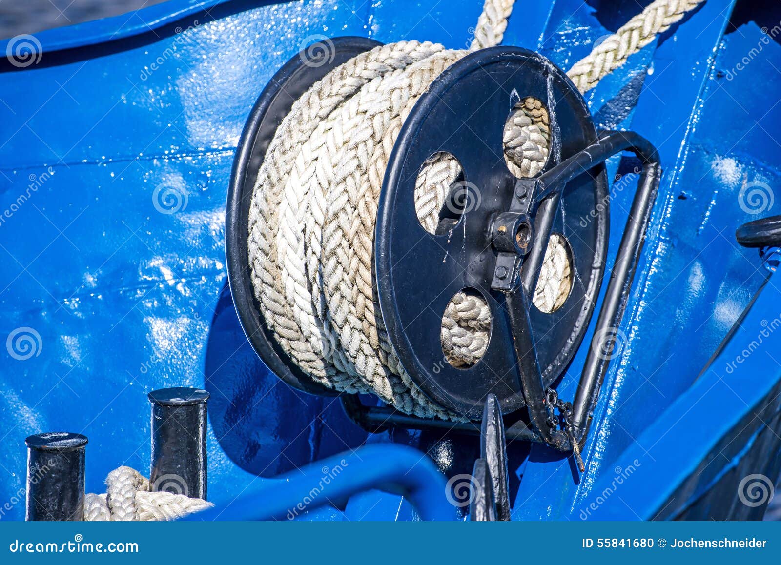 Mooring line of a trawler stock photo. Image of copy 55841680