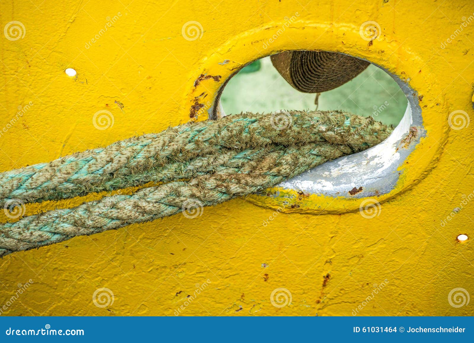 Mooring line of a trawler stock photo. Image of contrast 61031464